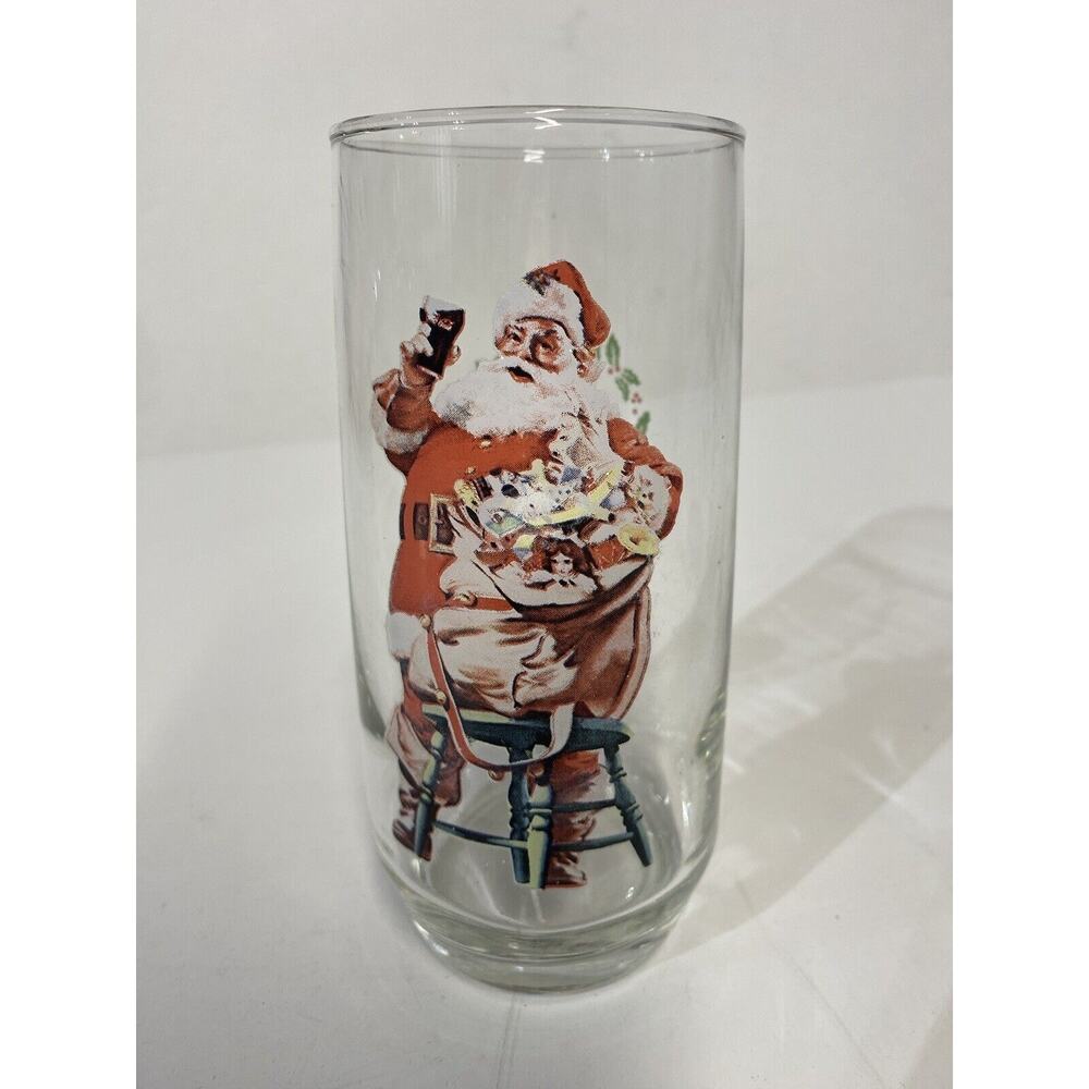 Vintage 1948 Haddon Sundblom Coca-Cola Christmas Santa Claus 12 oz Drink Glass